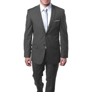Solid Grey 2 Piece Slim Fit Tazzio Men's Suit